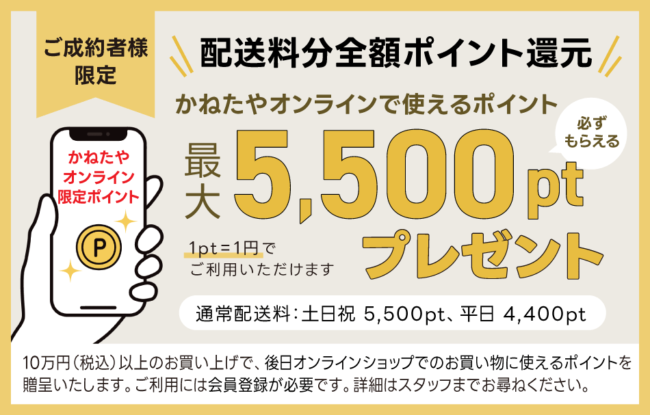 最大5500ポイントプレゼント